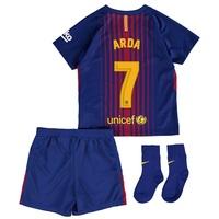 Barcelona Home Stadium Kit 2017/18 - Infants - Unsponsored with Arda 7, Red/Blue