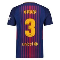 barcelona home vapor match shirt 2017 18 with piqu 3 printing redblue