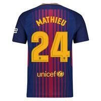 barcelona home vapor match shirt 2017 18 with mathieu 24 printing redb ...