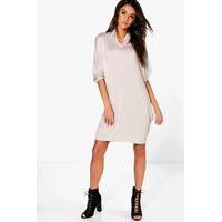 Batwing Slouchy Dress - stone