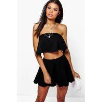 Bandeau Crop And Shorts Co-Ord - black