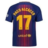 barcelona home stadium shirt 2017 18 with paco alccer 17 printing redb ...