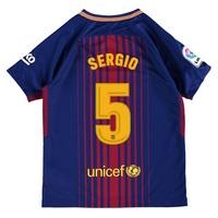 barcelona home stadium shirt 2017 18 kids with sergio 5 printing redbl ...