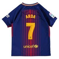 Barcelona Home Stadium Shirt 2017-18 - Kids with Arda 7 printing, Red/Blue