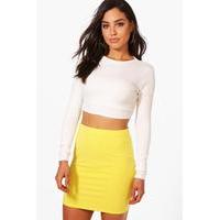 basic pastel scuba mini skirt lemon