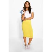 Basic Jersey Midi Skirt - yellow