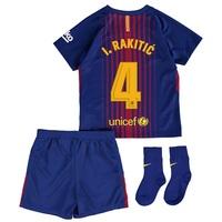 Barcelona Home Stadium Kit 2017/18 - Infants - Unsponsored with Rakiti, Red/Blue