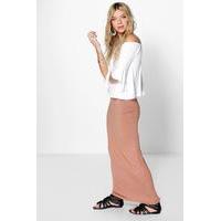 Basic Jersey Maxi Skirt - camel