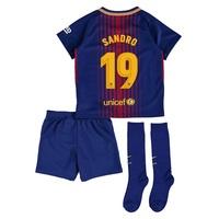 Barcelona Home Stadium Kit 2017/18 - Little Kids - Unsponsored with Sa, Red/Blue