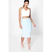 basic scuba midi skirt sky