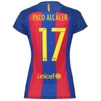 barcelona home shirt 2016 17 womens with paco alccer 17 printing redbl ...