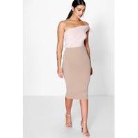 Basic Scuba Midi Skirt - sand