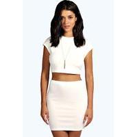 basic ponte mini skirt ivory