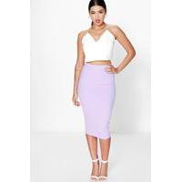 basic scuba midi skirt lilac