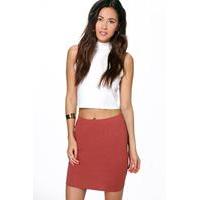 Basic Jersey Mini Skirt - chestnut