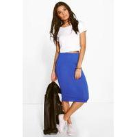 Basic Jersey Midi Skirt - cobalt