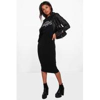 Basic Jersey Midi Skirt - black