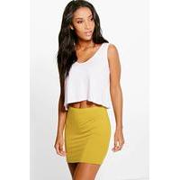 Basic Bodycon Mini Skirt - olive