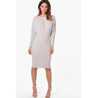 batwing midi dress grey