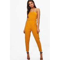 Bandeau Tailored Woven Slim Fit Jumpsuit - ochre