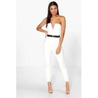 Bandeau Belted Jumpsuit - ivory