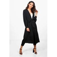 balloon sleeve belted duster black