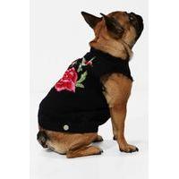 Badged Dog Denim Jacket - black