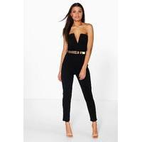 Bandeau Belted Jumpsuit - black