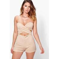 bandeau cut out front playsuit stone