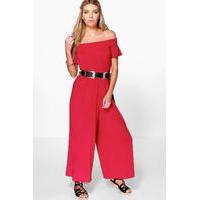 Bardot Smocked Top Jumpsuit - scarlet