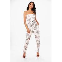 Bandeau Floral Jumpsuit - ivory