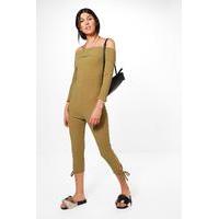 Bardot 3/4 Jumpsuit - olive