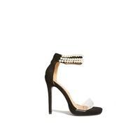 Bailey Black Pearl Strap Barely There Heels
