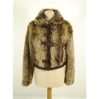 Bad Kitty Size 16 Faux fur Cropped Jacket in tonal browns