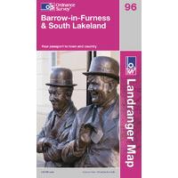 Barrow-in-Furness & South Lakeland - OS Landranger Active Map Sheet Number 96