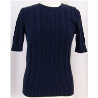 Banana Republic - Blue Cable Short Sleeved Jumper - Size Small