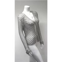 Bay Trading Size 14 Silver Netted Cardigan Bay Trading - Size: 14 - Grey - Cardigan