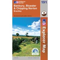 \"Banbury, Bicester & Chipping Norton - OS Explorer Active Map Sheet Number 191\"