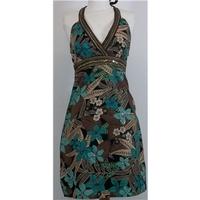 Bay-Size 8-Green and Brown Mix- Halter-neck Dress.