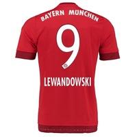 Bayern Munich Home Shirt 2015/16 Red with Lewandowski 9 printing, Red