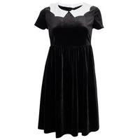 Bat Collar Velvet Dress - Size: L