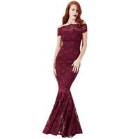 Bardot Lace Maxi Dress - Wine