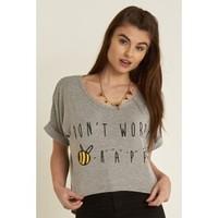 Barbra Don\'t Worry Be Happy Crop Top