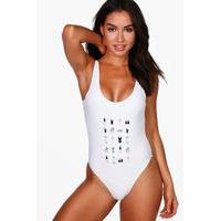 Banus Emoji Scoop Swimsuit - white