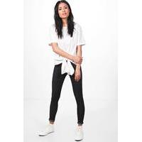 Basic Denim Look Jeggings - black