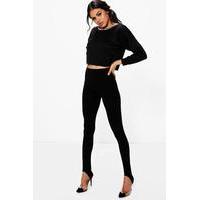 basic jersey stirrup leggings black