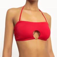 bandeau style bikini top with jewels