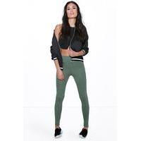 basic high waist viscose leggings khaki