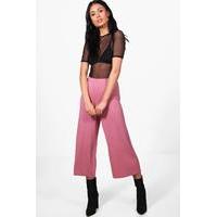 Basic Jersey Wide Leg Culottes - dusky pink