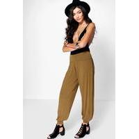 Basic Jersey Hareem Trousers - olive